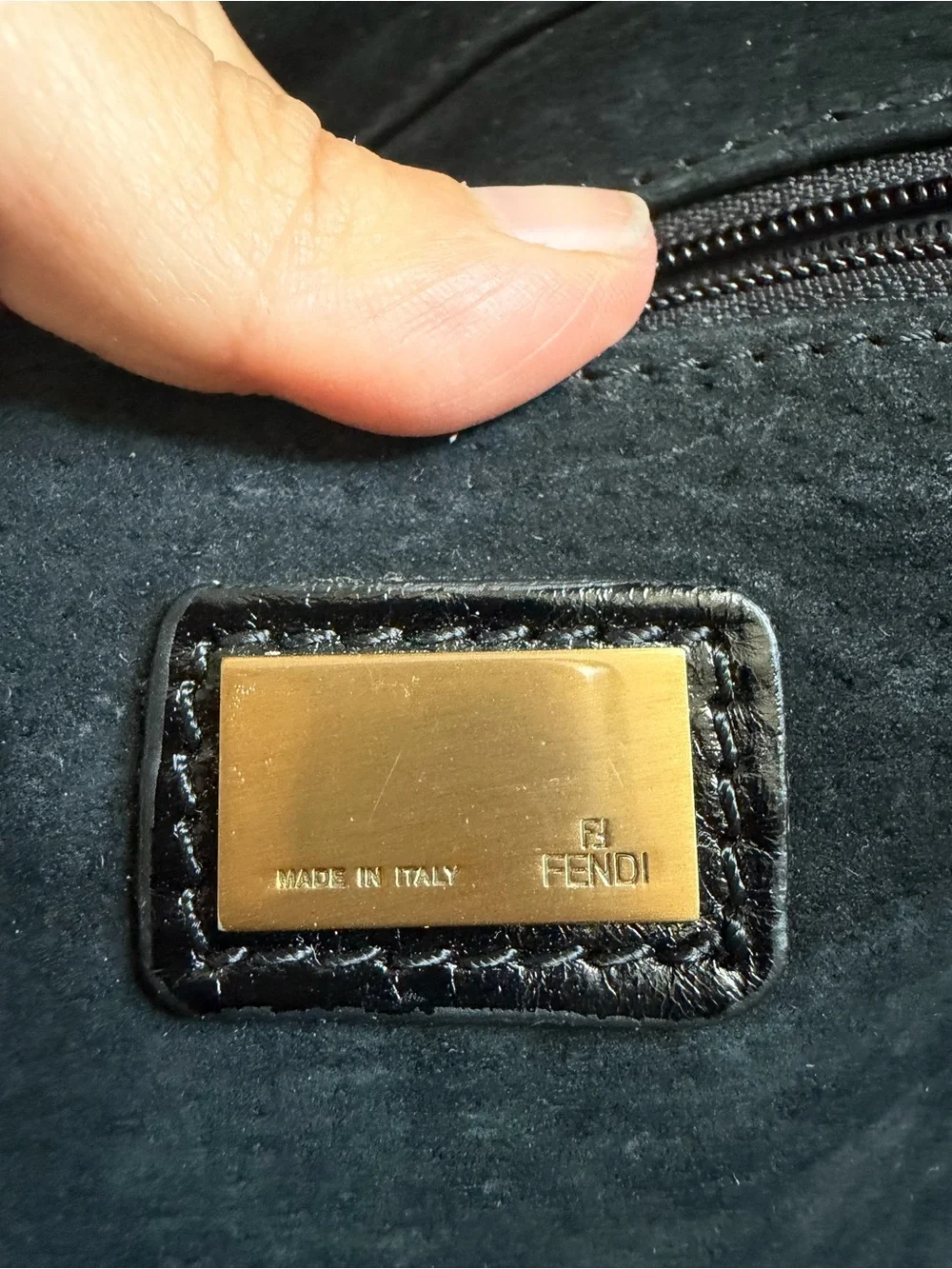 RARE Fendi JUMBO HUGE Black Baguette Whipstitch Clutch - Document Holder